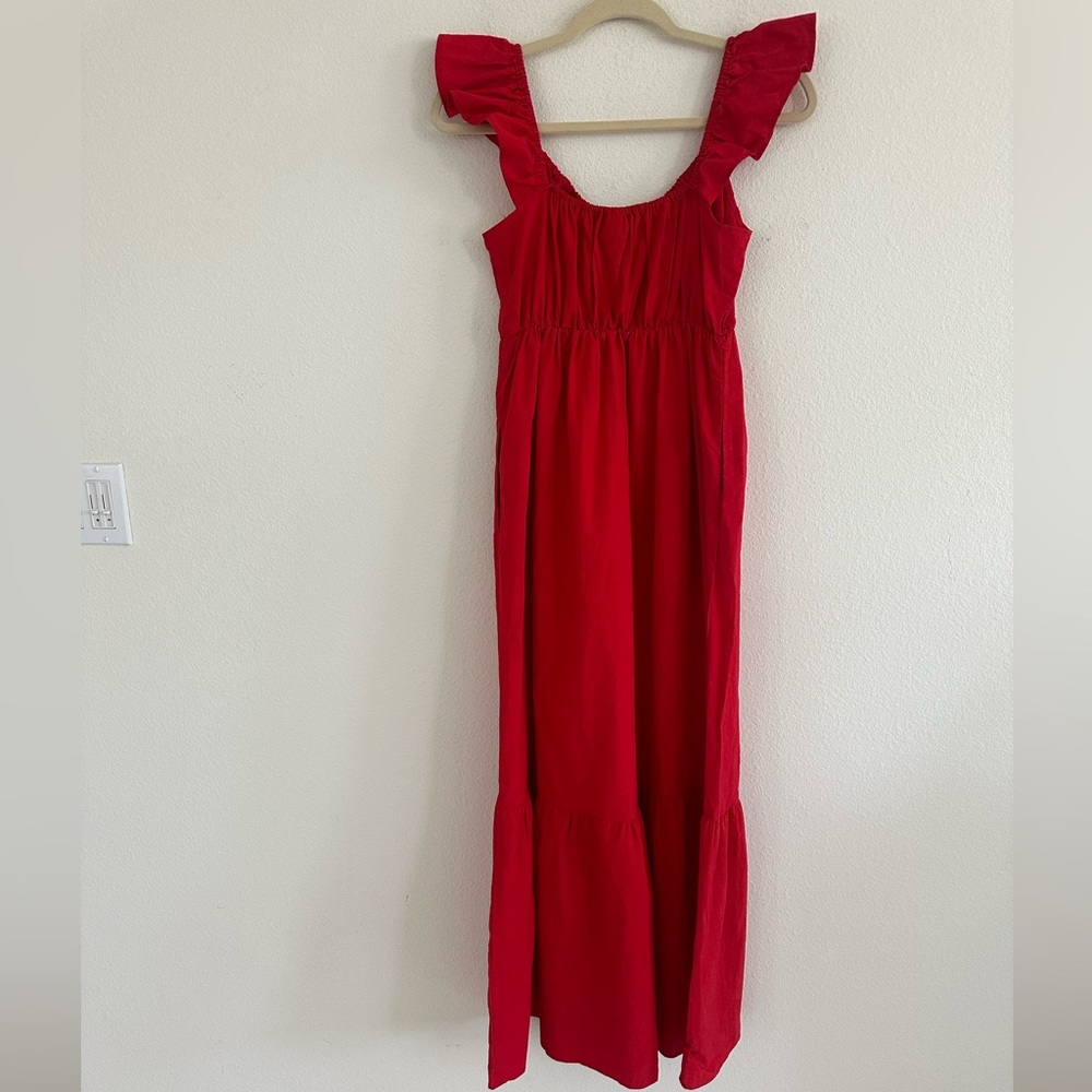 Universal Thread Red Ruffle Sleeve Maxi Dress - Picture 4 of 11